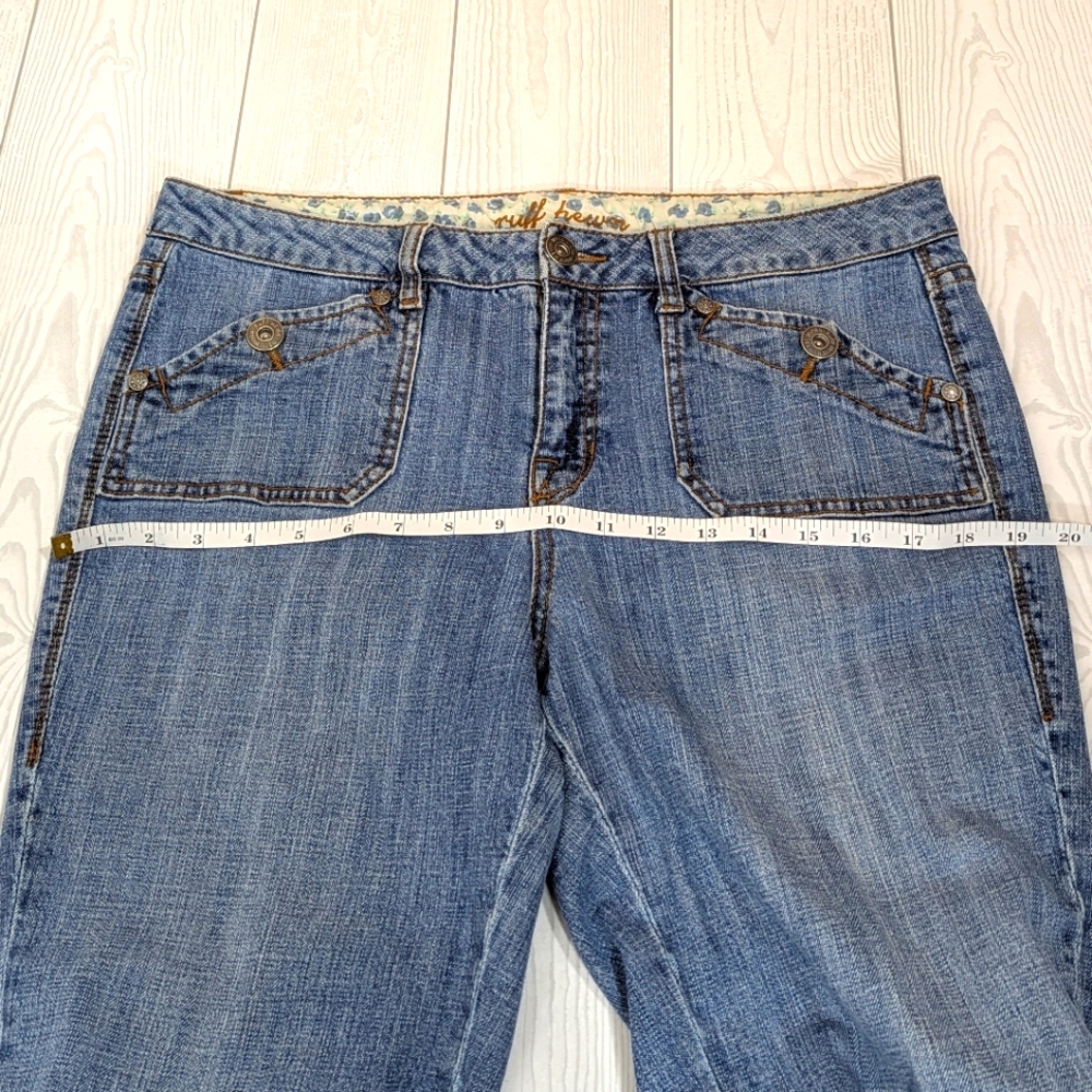 Ruff Hewn Capri Cuffed Jeans Women's Size 12 With Flap Pockets Jean Capris - Picture 11 of 14